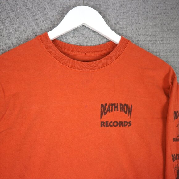 Death Row Records 91 Logo Rap Longsleeve Orange Mens Medium Streetwear - Picture 3 of 6